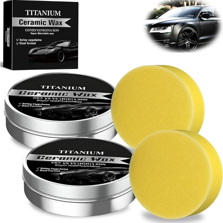 Car Wax Ceramic Coating - Titan-Keramik-Wachs Auto-Beschichtungs-Poliercreme-Set Auto-Kratzer-Entferner-Paste Schutzpolitur Fahrzeuglackpflege