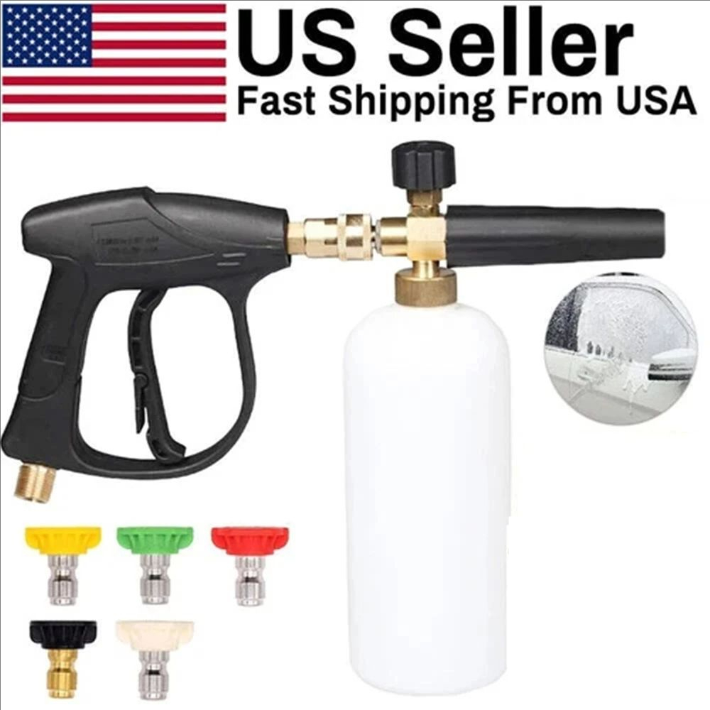 Pressure Washer Foam Gun - Hochdruckreiniger-Pistole + Schaumkanonen-Set aus Aluminium, Sprühpistole